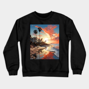 Panama City Beach Florida summer palm vacation pop art Crewneck Sweatshirt